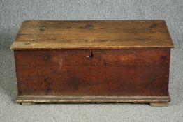 A 19th century pine trunk. H.39 W.92 D.46cm.