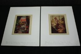 A pair of Art Deco prints; erotica. H.33 W.36cm. (each)