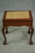 Piano stool, early 20th century mahogany Georgian style. H.54 W.56 D.41cm.