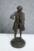 After Jean Louis Gregoire, a 20th century spelter figure: Mozart. spelter H.31cm.