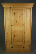 Wardrobe, 19th century pine. In three sections for ease of transport. H.211 W.113 D.50cm.