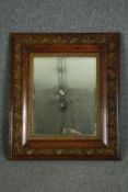 Wall mirror, late 19th century oak and gesso with original bevelled plate glass. H.80 W.69cm.