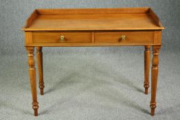 Side table, 19th century walnut later fitted with an extensive silver plated cutlery canteen. H.80