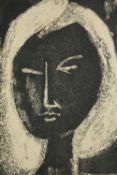 Sam Kaner (1924-1990), a framed and glazed etching, female portrait, signed. H.51 W.43cm.