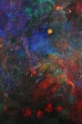 Oil on canvas, signed and titled to the reverse; John Deakin, Midnight Flowers. H.122 W.90cm.