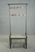 A contemporary locker room style hallstand. H.182 W.72 D.34cm.