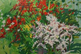 Robert W Batchelor, coloured lithograph of flowers, signed and numbered. Framed and glazed. H.78 W.