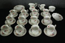 A Royal Albert Jubilee Rose tea service. Dia.16cm. (largest).