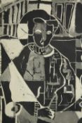 Sam Kaner (1924-1990), limited edition etching, signed, numbered and inscribed. mounted, unframed.