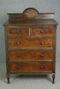 Chest of drawers, C.1900 Continental style with gilt gesso laurel decoration. H.133 W.91 D.53cm.