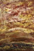 Oil on canvas, abstract composition, signed and inscribed in cyrillic to the reverse. H.89 W.92cm.