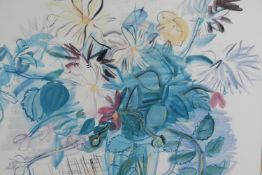 A print After Raoul Dufy, a bouquet of flowers. H.82 W.95cm.
