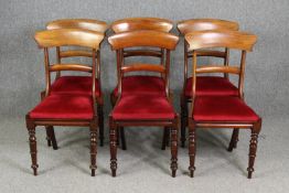 Dining chairs, a set of six mid 19th century mahogany.