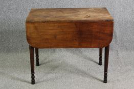 A 19th century drop leaf mahogany Pembroke table. H.70 W.105 (ext) D.84cm.
