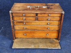 A Neslein style Engineers Tool Chest with key. H.36 W.51 D.26cm.