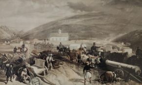 A framed and glazed print entitled 'Commissariat Difficulties', after William Simpson, a scene
