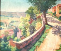 Camille Prouvost, French (1874 - 1950), 20th century oil on canvas, a french country lane, signed.