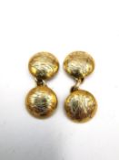 A pair of Scottish Victorian chain link 15ct yellow gold cufflinks with engraved monogram.