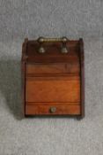 A Victoria walnut coal scuttle. H.35 W.35 D.44cm.