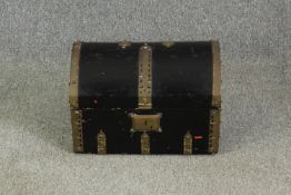 A 19th century metal mounted domed casket. H.33 W.48 D.32cm.