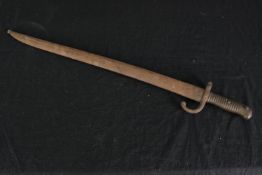 An 1872 pattern French Chassepot sword bayonet. L.71cm.