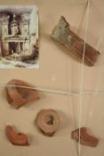 A group of archaeological terracotta fragments, by repute from Petra, Jordan. H.41 W.30cm.