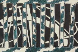 Trevor Frankland, an abstract lithograph, hand signed and numbered in pencil, in a gilt and glazed