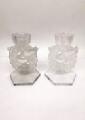A pair of Lalique molded and frosted glass 