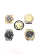 Five gentleman's automatic vintage watches, including an Empress Datomatic with a gold face, a