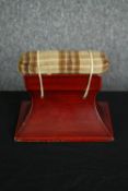 A Japanese style simulated lacquer headrest, H.16 W.19 D12cm.