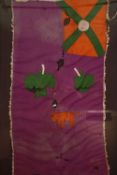 † A Fante Asafo flag, framed and glazed. H.166 W.95cm.