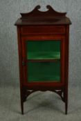 An Edwardian Sheraton revival style mahogany and satinwood crossbanded pier cabinet. H.115 W.56 D.