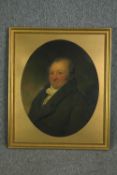 An early 19th century English school portrait of a gentleman, the reverse bearing a later label,