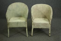 Two mid 20th century Lloyd Loom chairs, one 'Lusty' chair bearing makers label, the other with