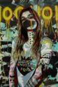 † Norman O’Flynn, South African, (b.1971), acrylic on glass, 'Timekeeper Series-Ruby May'. H.150 W.