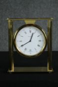 † A mid century Tiffany & Co. gold plated mantel clock. H.24 W.20 D.8cm.