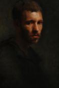 † Jamie Routley, (b.1982), oil on canvas, 'Mario 2', a period style portrait of a young man,