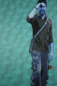 † Anil Sharma, Indian, 20th Century, acrylic on canvas, 'Illusion Cube', signed and dated 2008
