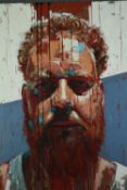 † Jimmy Law, (b.1970), oil on canvas, 'Sodium', signed and dated 2015 verso. H.150 W.125cm.