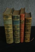 Four 19th century prizes from the Royal College of Mauritius leather bound books with various
