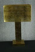 Josephine Colsen (contemporary), a brass table lamp with pierced decoration. H.69 W.41 D.41cm.