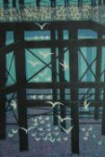 Robert Taverner (1920 - 2004) lithograph, 'Pierhead (no.7), signed and titled in pencil, framed