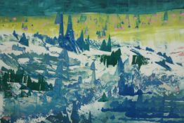 Diana Boyd, screen print, abstract composition, signed, framed and glazed. H.70 W.100cm.