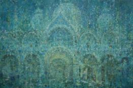 William Edward Ware (1915-1997) oil on canvas, a visionary composition of a palace, signed. With