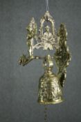 A novelty brass dining bell with a central figure of Shakespeare. L.47cm.
