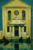 Peter Berrisford, oil on board, Venetian Palazzo, gallery label to the reverse, signed. H.83 W.74cm.