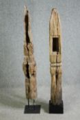 TR13209 and TR13212. † Two 19th century Thai carved stupas/ancestor poles mounted on stands. H.