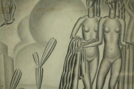 Artur Ernesto Teixeira de Vasconcelos Barbosa (1908 – 1995), a pencil composition, futuristic