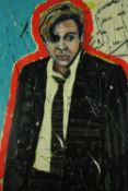 TR15061 † Koos de Wet, South African, (b.1973), acrylic on canvas, 'Exclamation', signed. H.149 W.