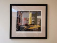 John Piper, British (1903 - 1992), screen-print of ' Interior of Coventry Cathedral ', printed